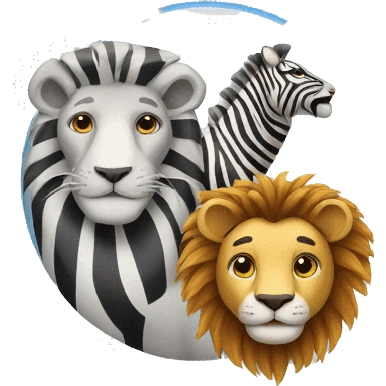 lion and zebra emoji