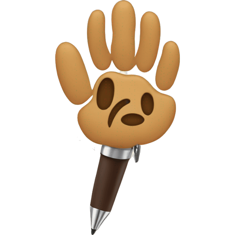 Pen in dog paw emoji