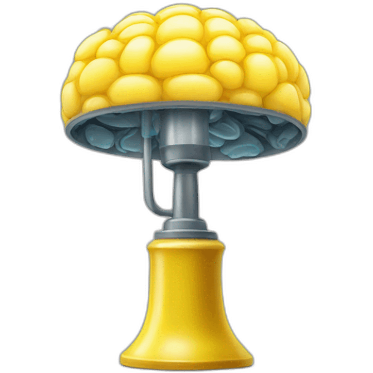 yellow lamp with brain shine emoji