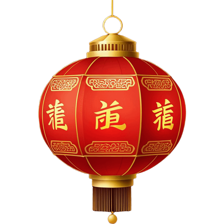 Chinese New Year red lantern – Cinematic Realistic Chinese New Year Red Lantern, depicted as an exquisitely crafted lantern adorned with intricate red and gold patterns, softly glowing against a dark background with subtle calligraphic details, evoking festive warmth and tradition. emoji