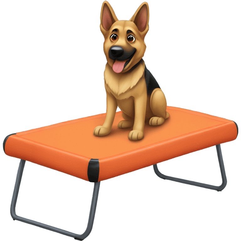 German Shepherd on a trampoline emoji