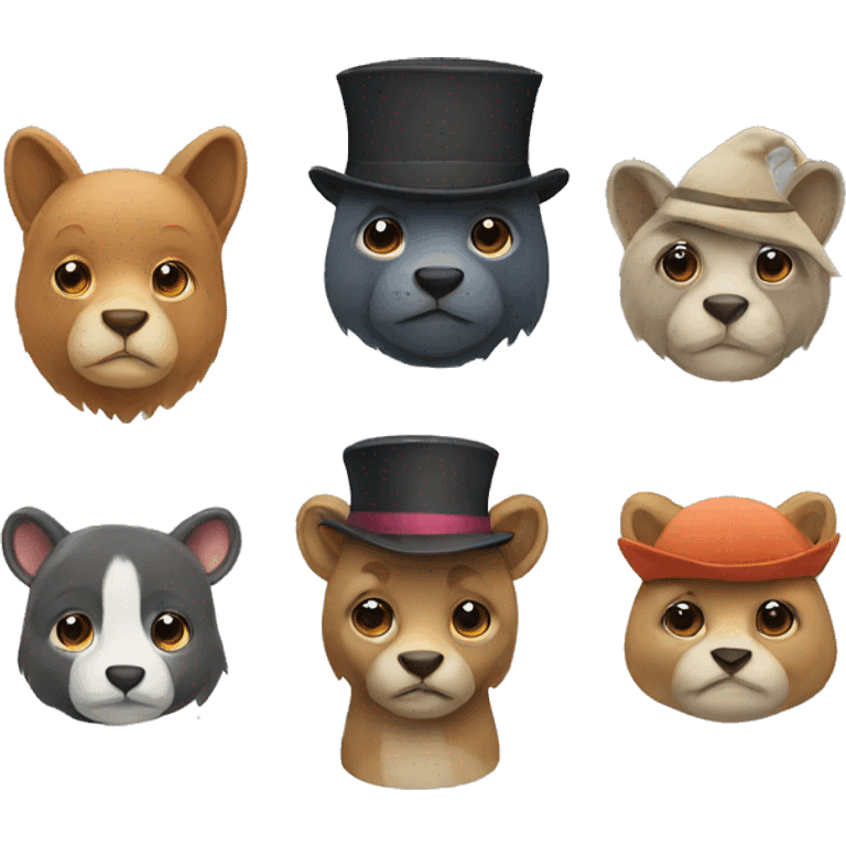 animals with hat emoji