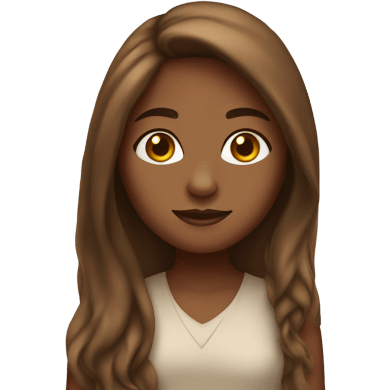 Light brown girl with long brown hair emoji