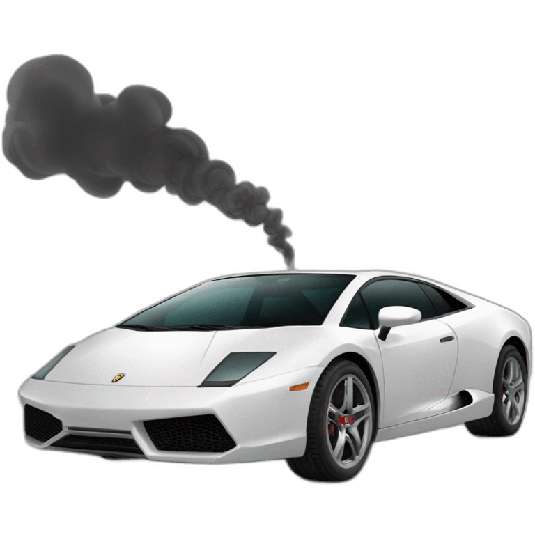 Un papi dans une lamborgini qui fume une pipe et la fumée est un fantome emoji