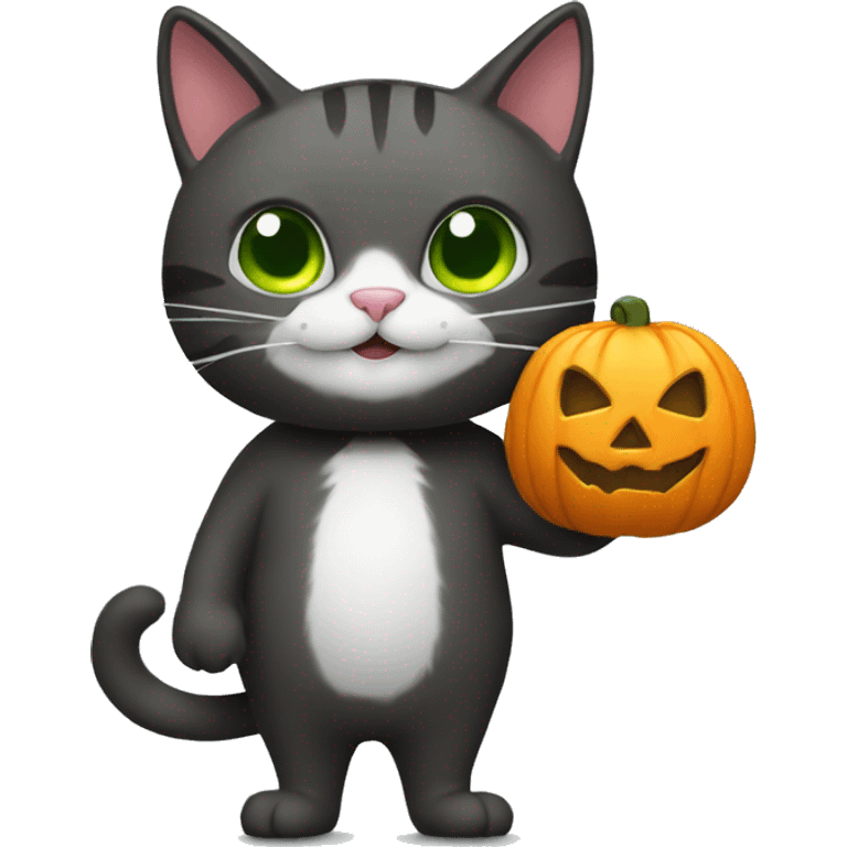 Cat Trick or Treating emoji