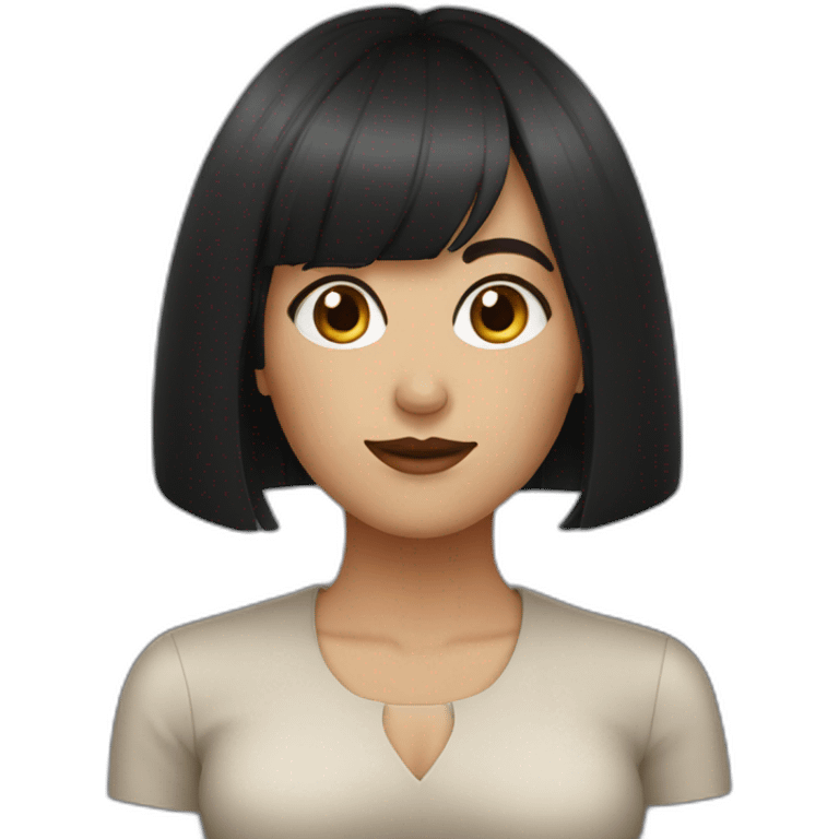 beautiful dark-haired woman with a blunt fringe emoji