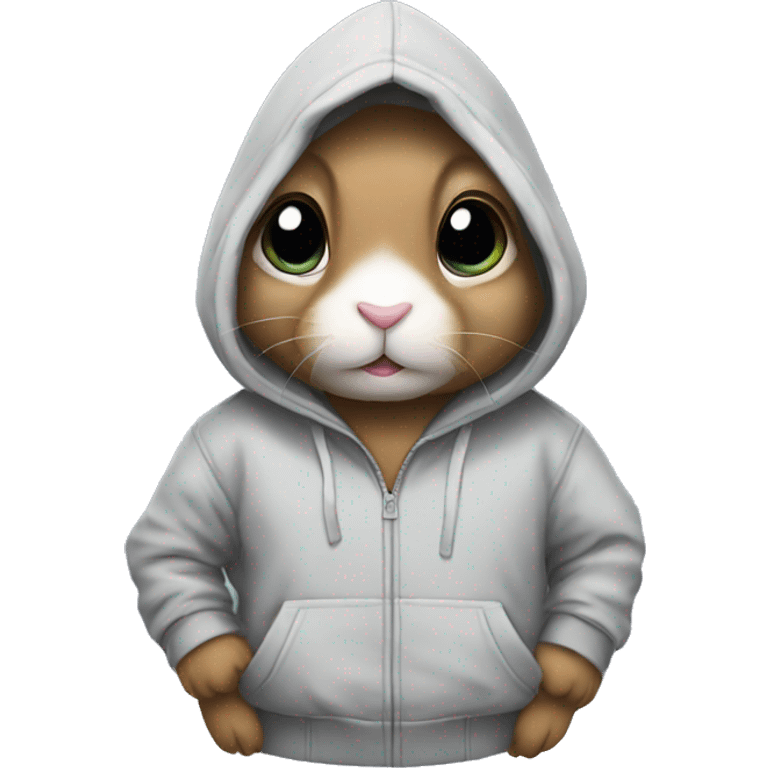 Rabbit wearing a hoodie emoji