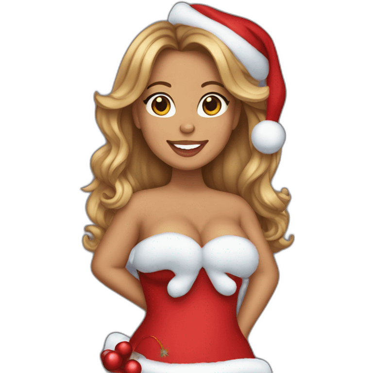 Mariah Carey wearing Christmas clothes emoji