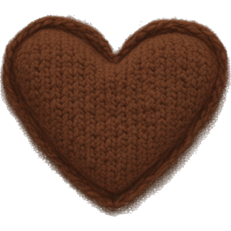 Brown knit heart emoji