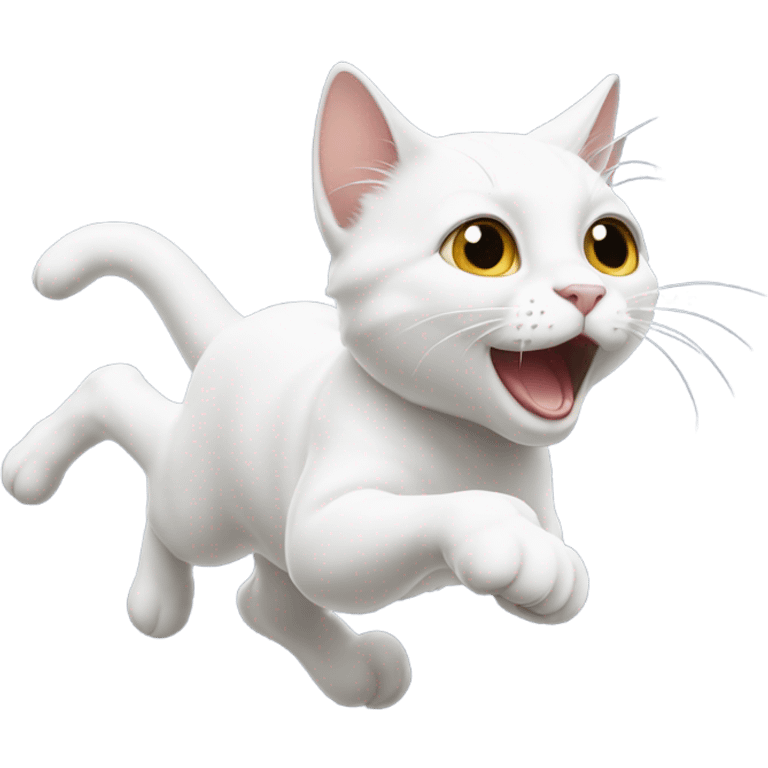 White cat jumping emoji