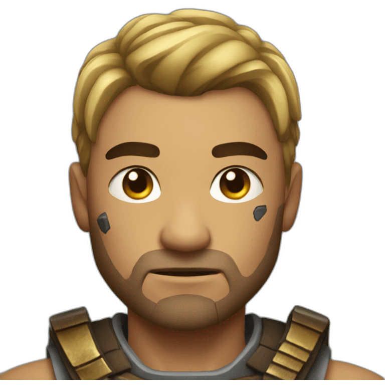 A male warrior with badass face scars emoji