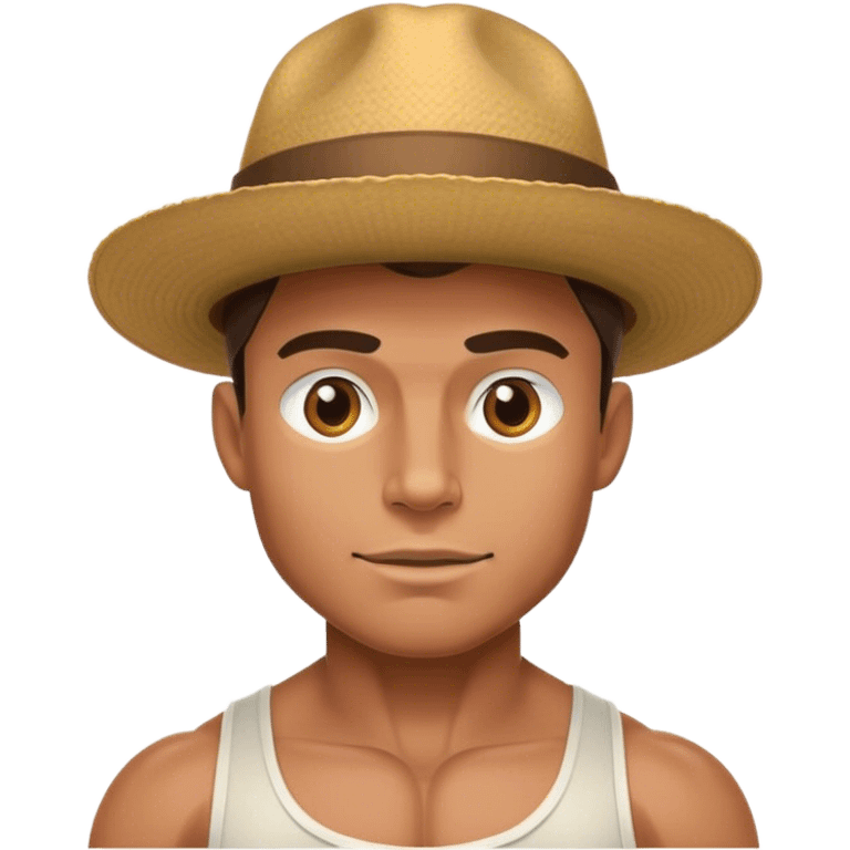 muscular male portrait with hat emoji