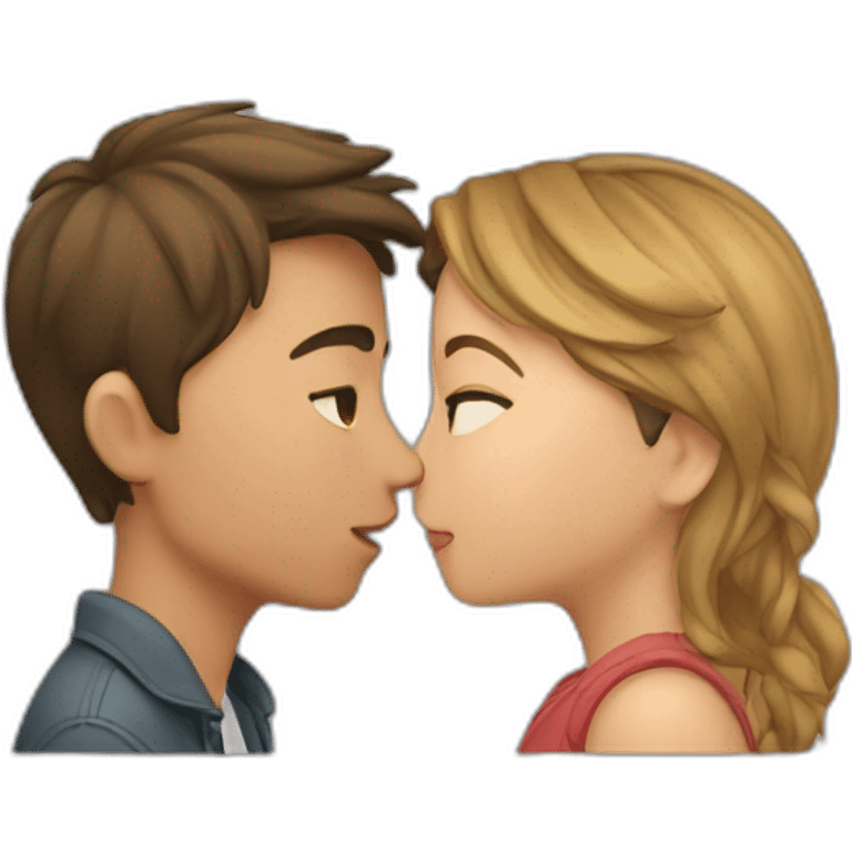 A boy and girl kissing emoji