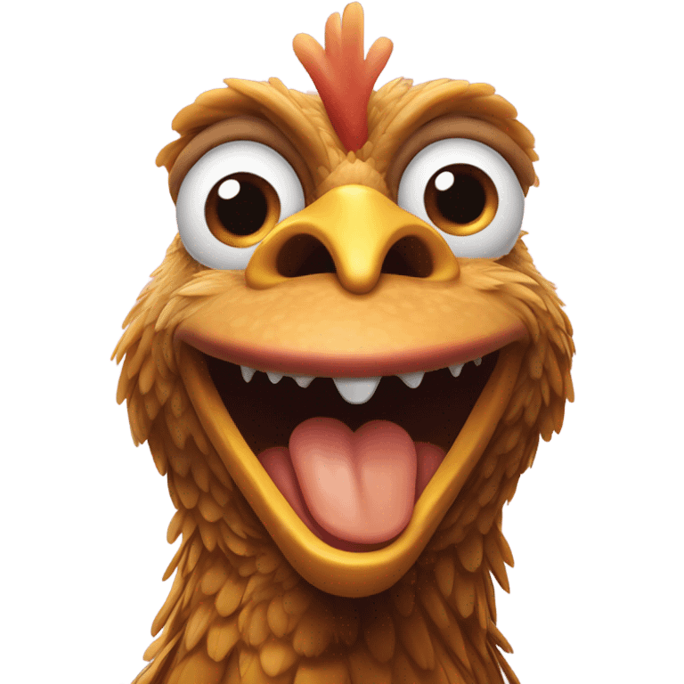 Chicken with teeth emoji