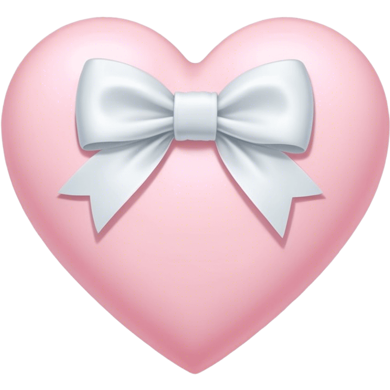 Pastel pink heart with white bow emoji