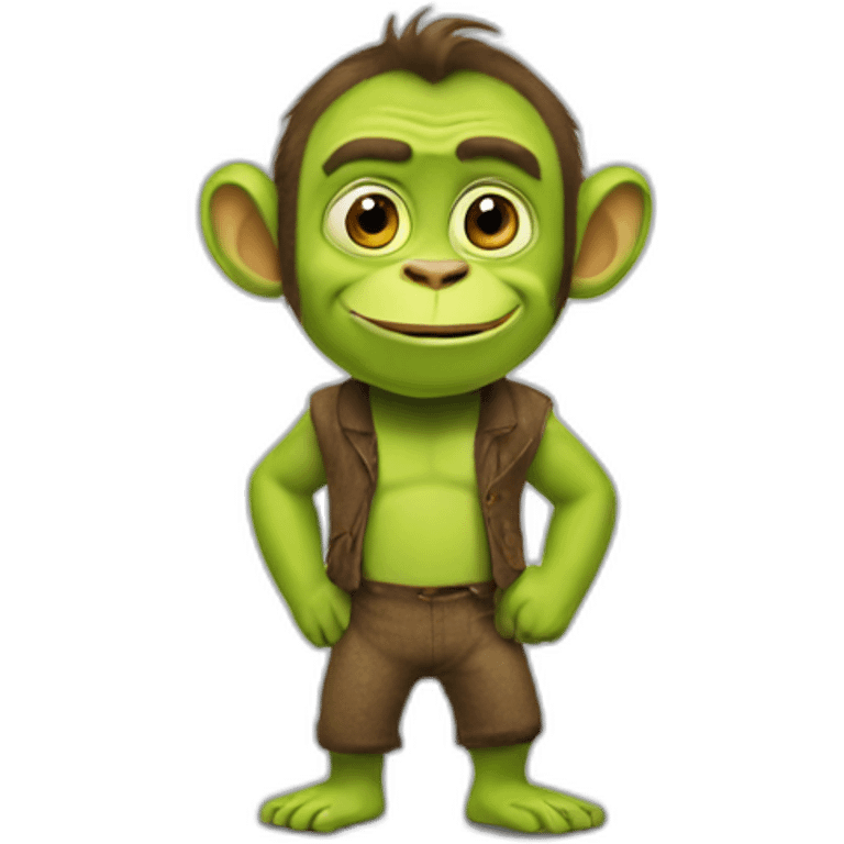 Monkey shrek green crazy emoji