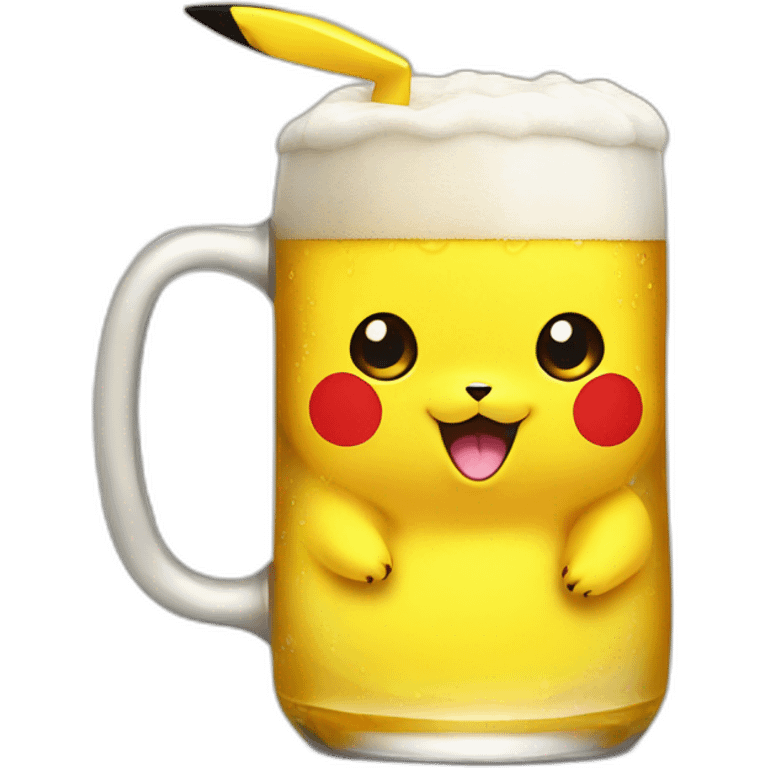 Pikachu drink beer emoji