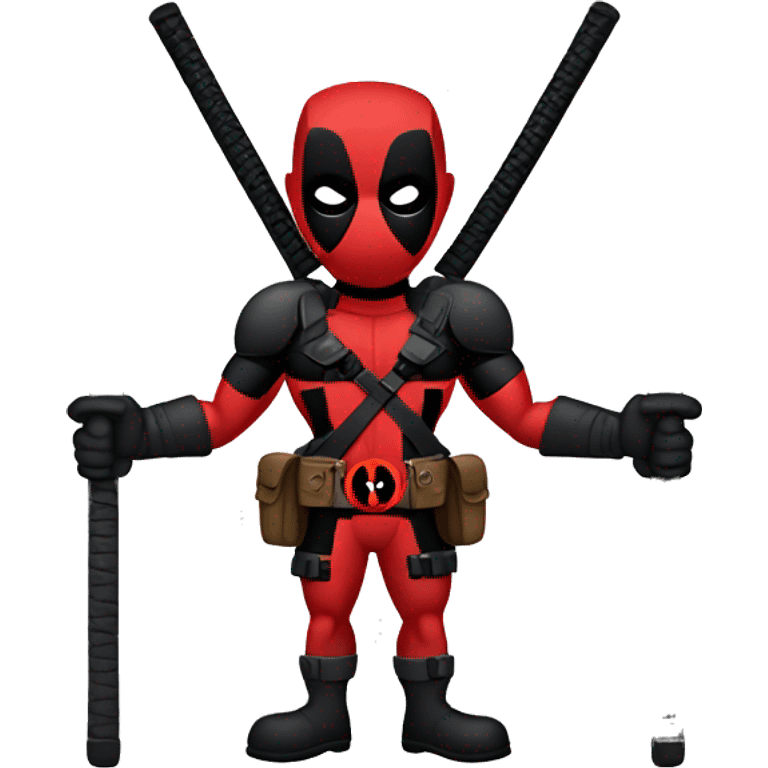 Deadpool holding 2 katanas emoji