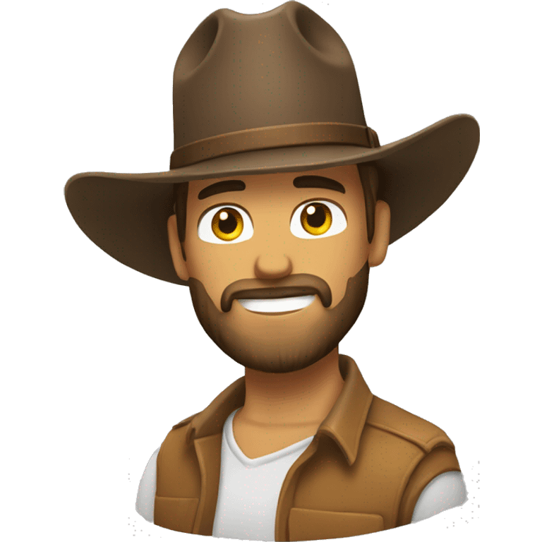 bearded man in cowboy hat riding horse emoji