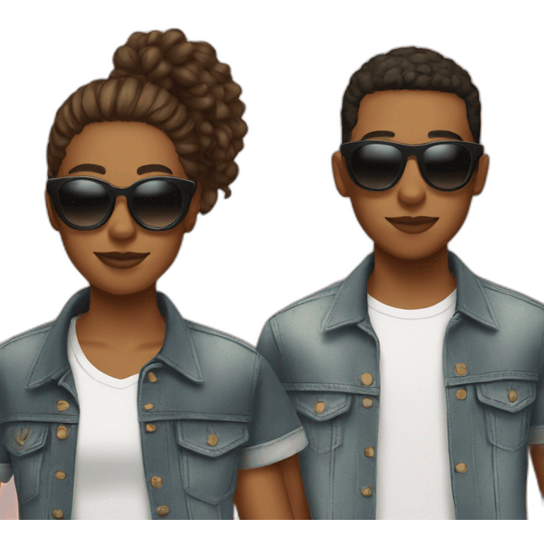 3 teenagers wearing sunglasses looking cool emoji