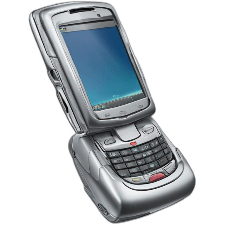 silver Motorola Razr V3 mobile device with the iconic clamshell design. emoji