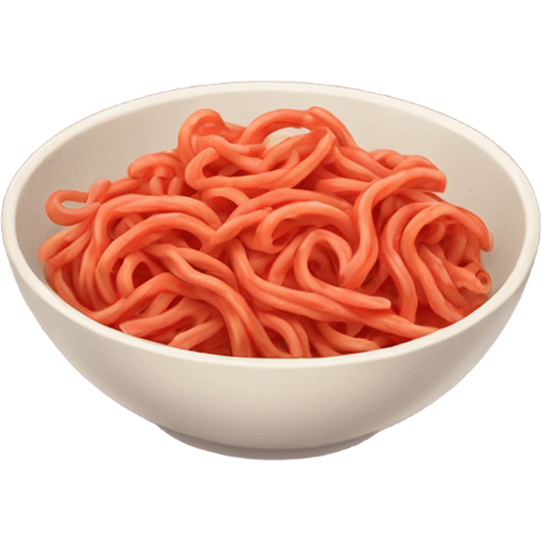 Kawaii bowl of red pasta  emoji