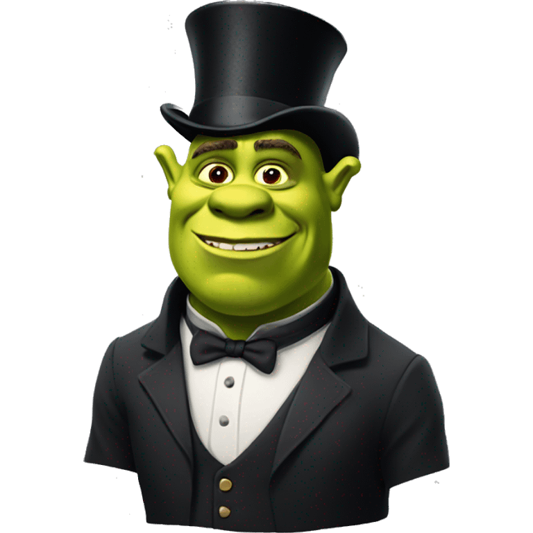 Shrek in a top hat emoji