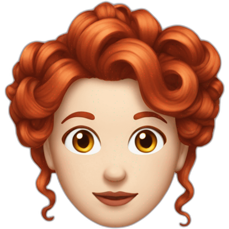 Victorian redhead half updo hair emoji