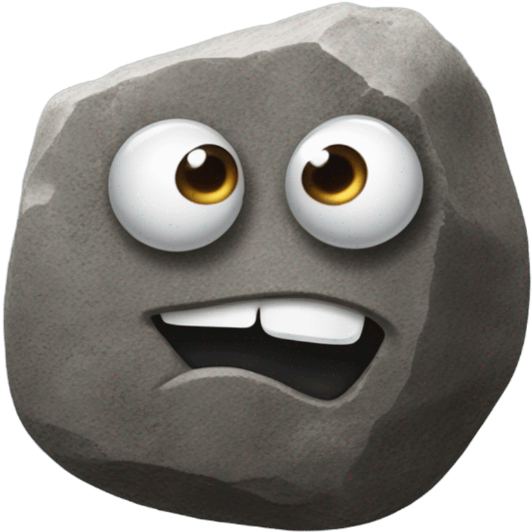 realistic rock with plastic googly eyes -no mouth emoji