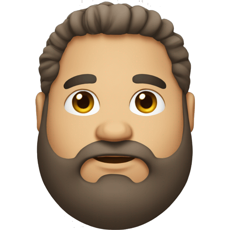 Chubby guy hair. Medium skin with beard emoji