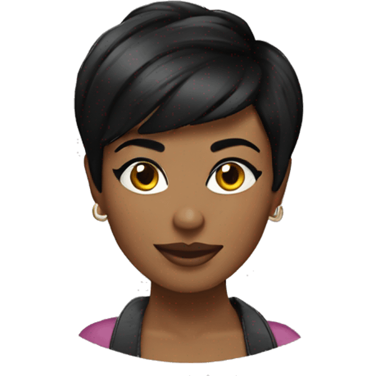 woman black pixie cut  emoji