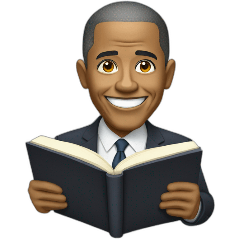 barack obama reding a book emoji