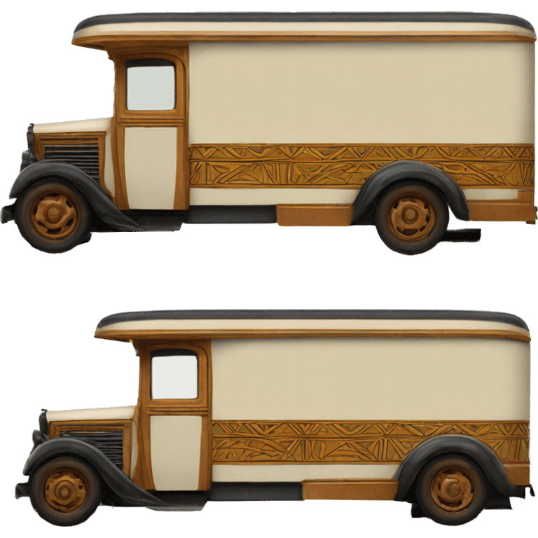 Art Deco Very long 1933 bread truck side view  emoji