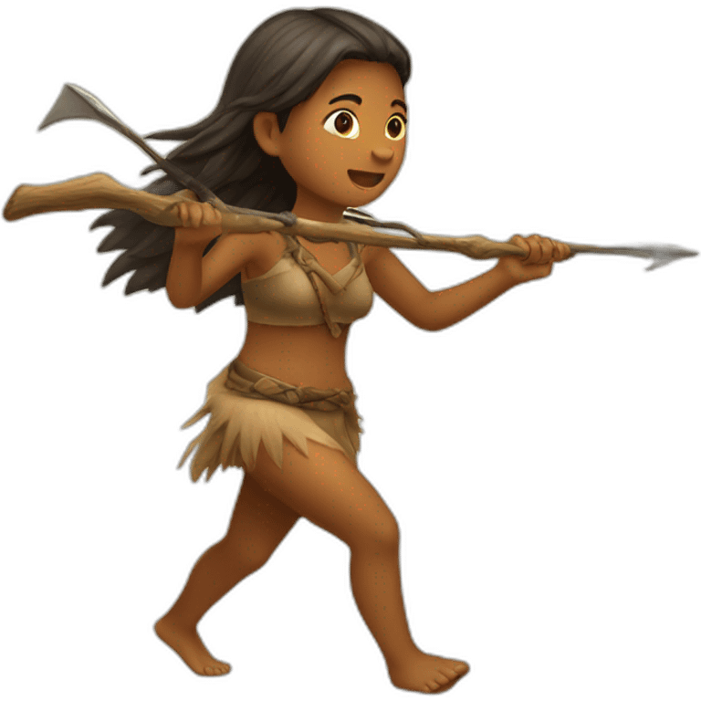 prehistoric girl hunting emoji