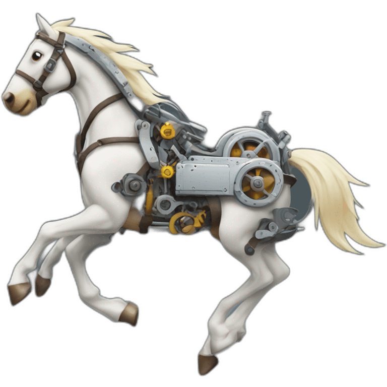 Mechanical running horse emoji