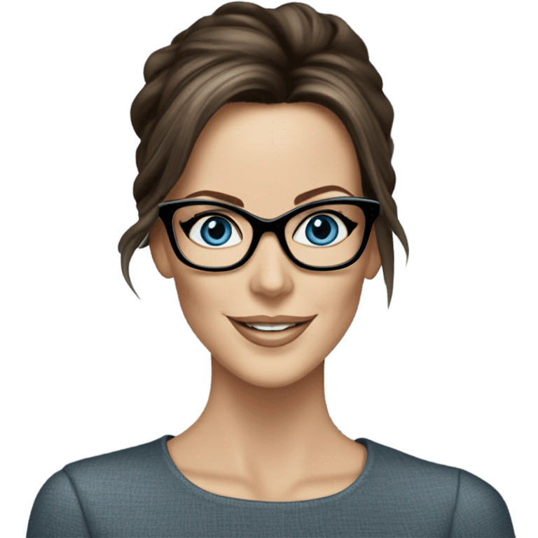 Kate Beckinsale, glasses, blue eyes happy elegant  emoji