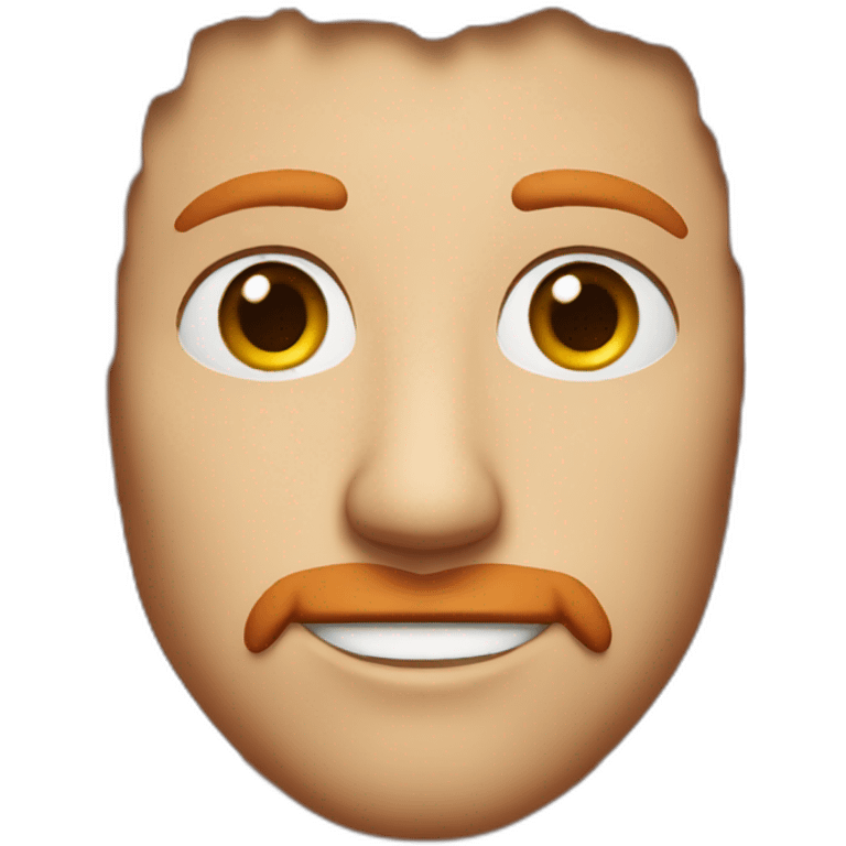 A red-haired man looking at a camera emoji