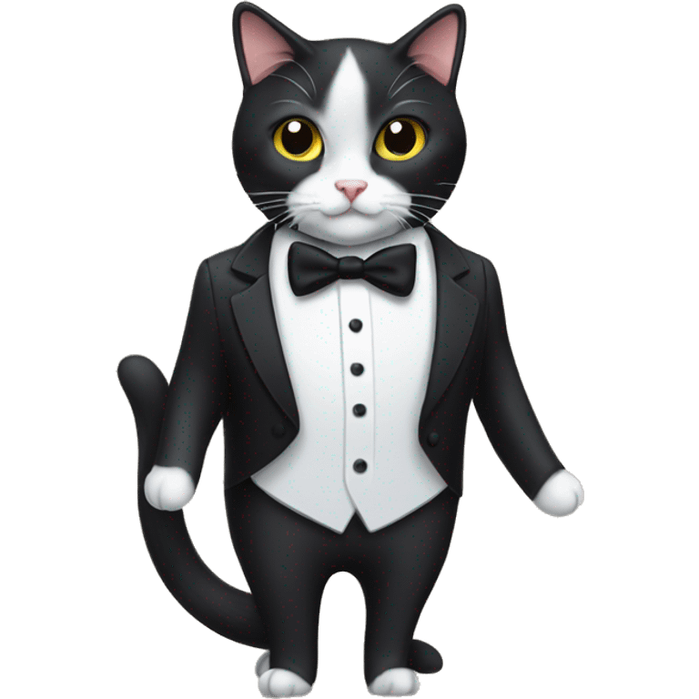 tuxedo cat wearing a tux emoji