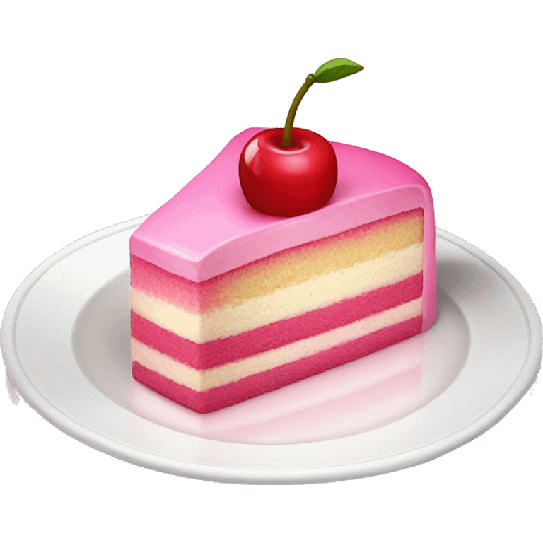 pinkCherry cake in Table， emoji