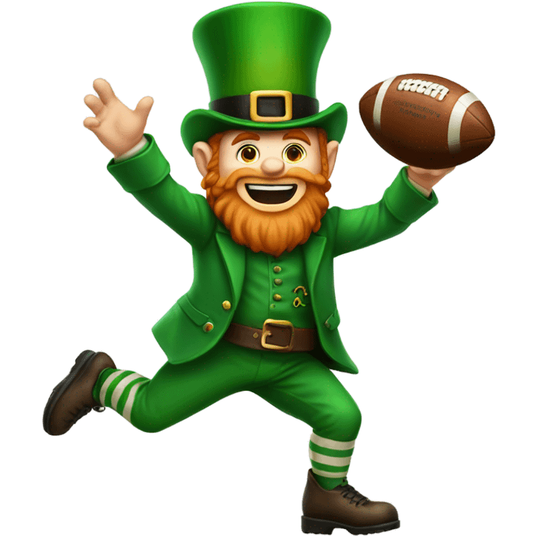 Leprechaun throwing a football emoji