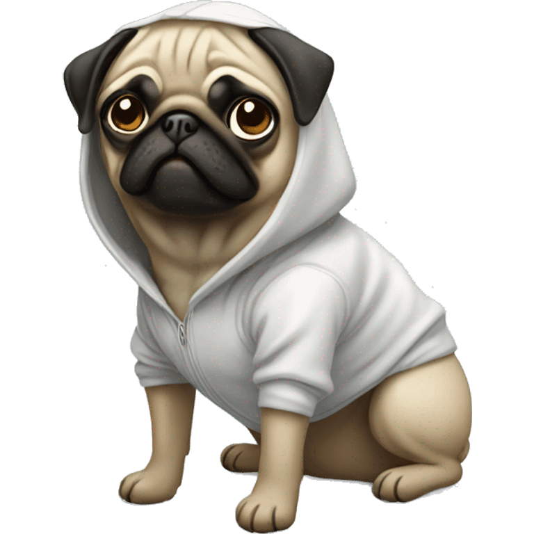 Pug wearing a hoodie emoji