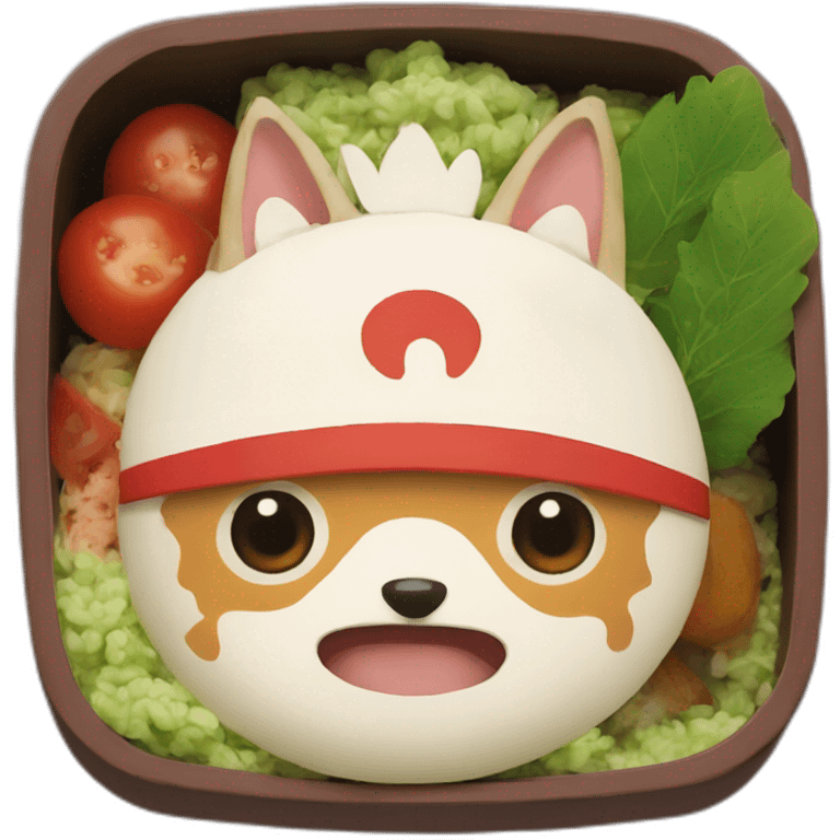 bento box on the theme of mononoke princess emoji