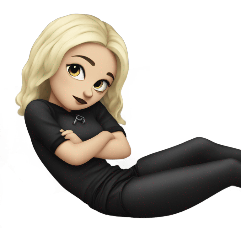 Blonde goth girl sleeping on a pillow emoji