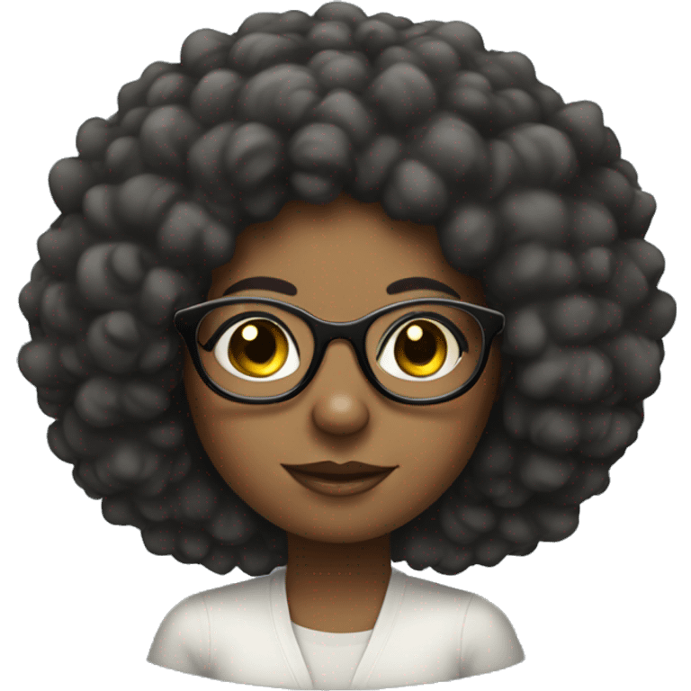 A Afro Girl With Glases emoji