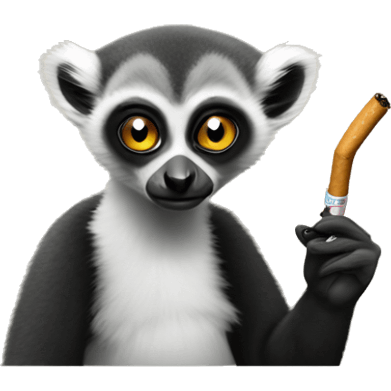 A lemur smoking a cig emoji