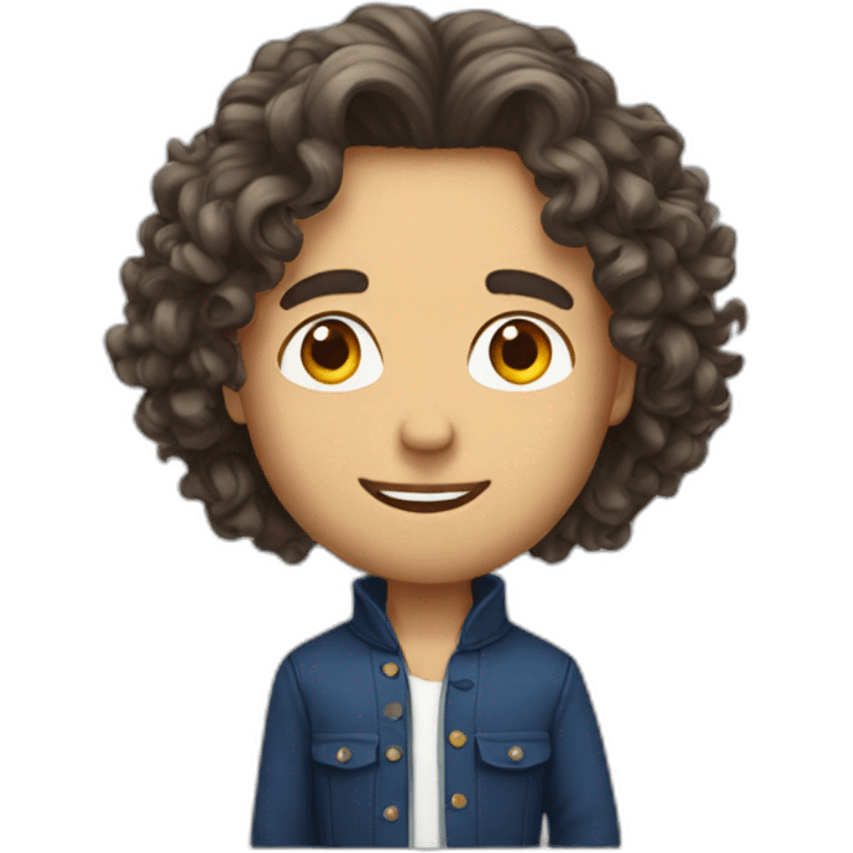 a french dude with long curly hair emoji