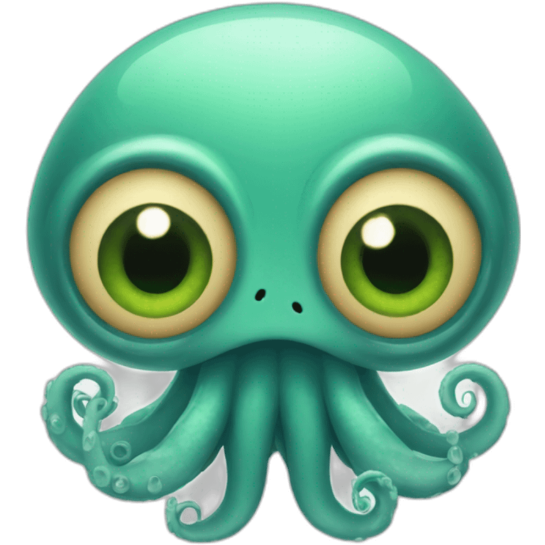 Cute kraken eyes close meditate emoji