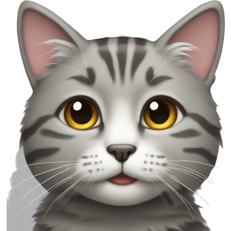 Fluffy gray tabby cat emoji