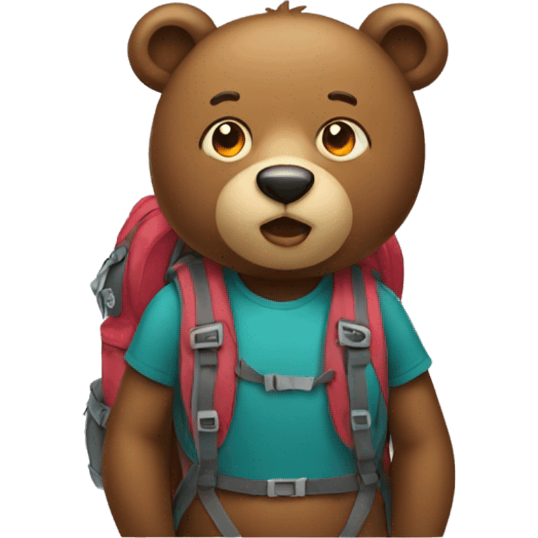 Bear with backpack emoji