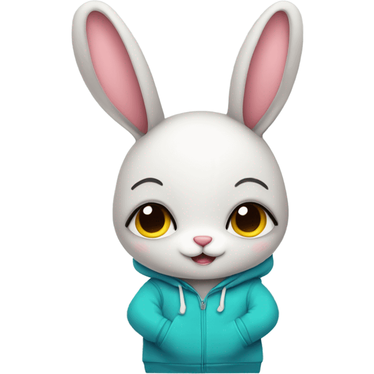 Bunny with hoodie emoji